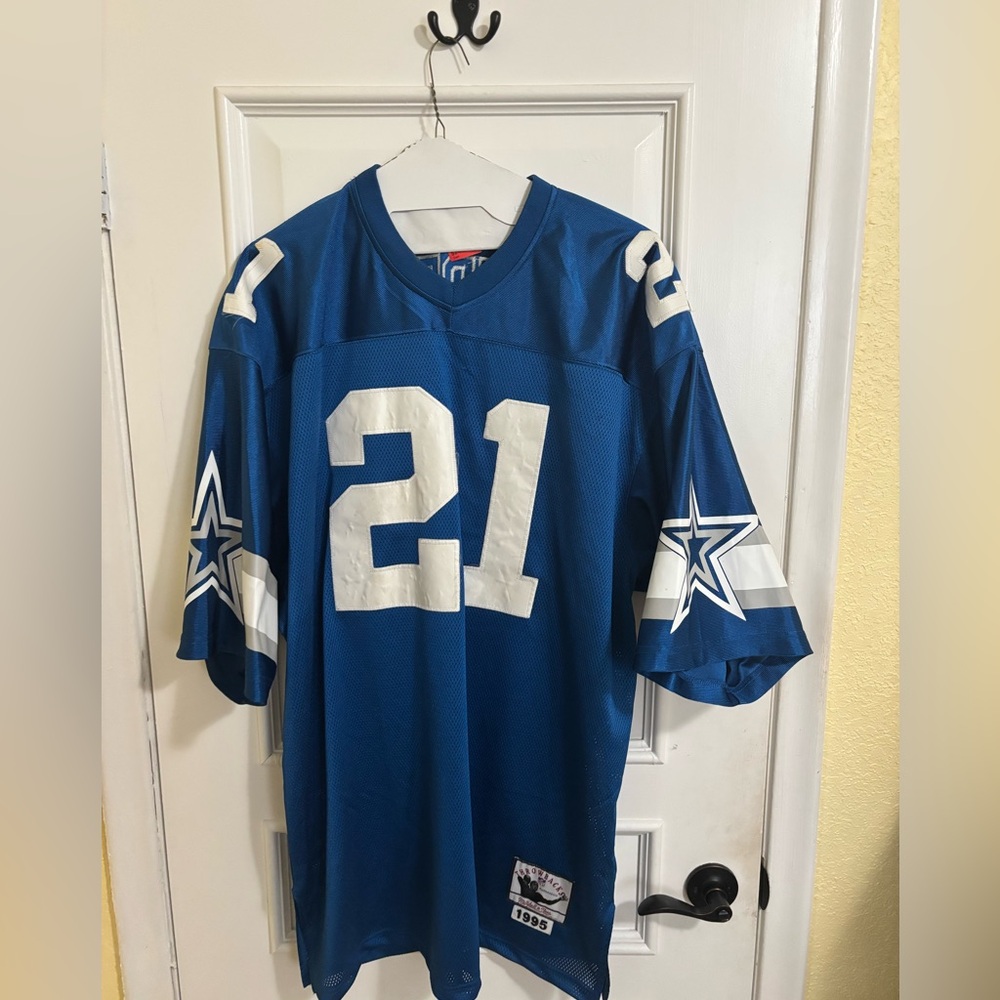Vintage 1995 NFL Dallas Cowboys #21 Deion Sanders Mitchelll and Ness Jersey